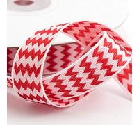 Italian Options Chevron Ribbon, 15mm x 10 Metres, Red