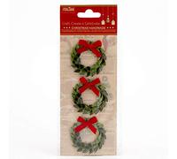 Italian Options Chrismas Wreath Craft Decoration Self Adhesive 4.5cm x 4.5cm (3 pcs)