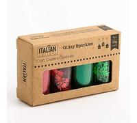 Italian Options Christmas Craft Red and Green Glitter Sparkles Sequins Gems (40 Grams)