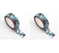 Italian Options Christmas Pine Cones and Berries Craft Adhesive Washi Tape (15mm x 10 Metre) (Pack of 2)