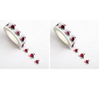 Italian Options Christmas Robins Adhesive Washi Tape (15mm x 10 Metre) (Pack of 2)