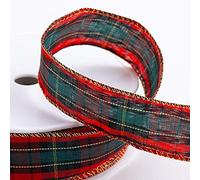 Italian Options Christmas Tartan Ribbon 25mm x 15m Wired Edge