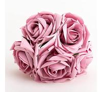 Italian Options Colourfast Artificial Foam Rose Flowers Wedding Bouquet, 10cm, Dusky Pink