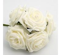 Italian Options Colourfast Artificial Foam Rose Flowers Wedding Bouquet, 10cm, Ivory