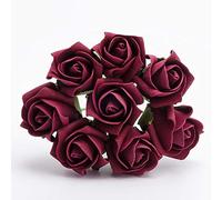 Italian Options Colourfast Artificial Foam Rose Flowers Wedding Bouquet, 3cm, Burgundy