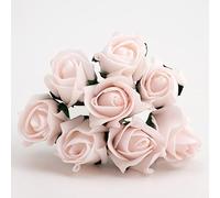 Italian Options Colourfast Artificial Foam Rose Flowers Wedding Bouquet, 3cm, Pale Pink