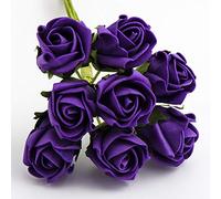 Italian Options Colourfast Artificial Foam Rose Flowers Wedding Bouquet, 3cm, Purple