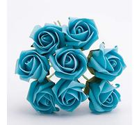 Italian Options Colourfast Artificial Foam Rose Flowers Wedding Bouquet, 3cm, Turquoise