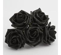 Italian Options Colourfast Artificial Foam Rose Flowers Wedding Bouquet, 5cm, Black