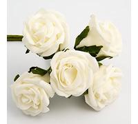 Italian Options Colourfast Artificial Foam Rose Flowers Wedding Bouquet, 5cm, Ivory