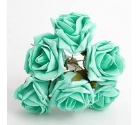 Italian Options Colourfast Artificial Foam Rose Flowers Wedding Bouquet, 5cm, Jade