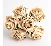Italian Options Colourfast Artificial Foam Rose Flowers Wedding Bouquet, 5cm, Vintage Gold