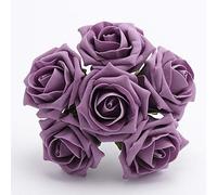 Italian Options Colourfast Artificial Foam Rose Flowers Wedding Bouquet, 5cm, Vintage Lilac