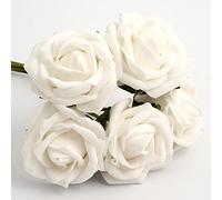 Italian Options Colourfast Artificial Foam Rose Flowers Wedding Bouquet, 5cm, White