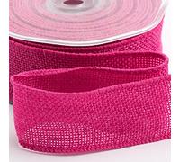 Country Hessian Wired Edge 38mm x 10M - Fuchsia