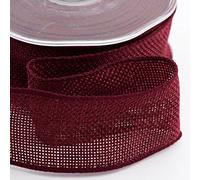 Country Hessian Wired Edge 38mm x 10M - Burgundy