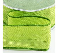 Country Hessian Wired Edge 38mm x 10M - Lime Green