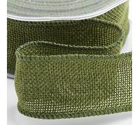 Country Hessian Wired Edge 38mm x 10M - Moss Green