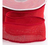 Country Hessian Wired Edge 38mm x 10M - Red
