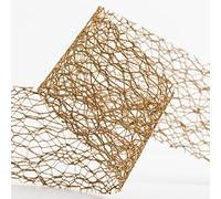 Italian Options Deco Web Mesh Ribbon 38mm x 20 Metres - Antique Gold