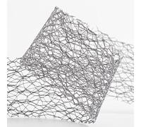 Italian Options Deco Web Mesh Ribbon 38mm x 20 Metres - Silver Grey