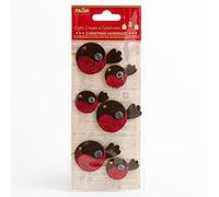 Italian Options Felt Robins Christmas Craft Decoration Festive Card Making (Pack of 6)