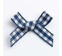 Italian Options Gingham Check Ribbon Bows 100-Piece Pack, 3 cm Bow Width, Navy