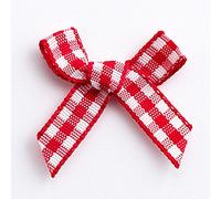 Italian Options Gingham Check Ribbon Bows 100-Piece Pack, 3 cm Bow Width, Red