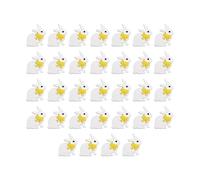Italian Options Glitter Rabbits Easter Stickers, Self-Adhesive Card Stickers for Children's Easter Crafts, Bonnet Decorations, Party Bag Fillers, Cards, Gifts, 3.5 x 3 cm, 32-Pieces, White/Yellow