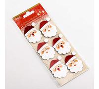 Italian Options Glitter Santa Faces Christmas Craft Decorations (Pack of 6)