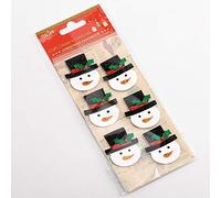 Italian Options Glitter Snowman Faces Christmas Craft Decorations (Pack of 6)