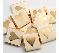 Italian Options Gold Heart Wedding Chocolate Neapolitans (75 Chocolates)