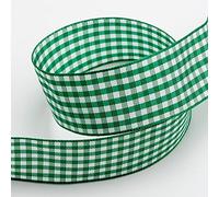Green Gingham Ribbon 9mm x 10 Metres