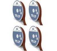 Italian Options Grosgrain Ribbon 10mm, Strong Plain Brown Ribbon for Bows, Wedding, Crafting, Sewing, Hair Accessories, Gift Wrap, 10 mm x 10 Metre Roll, Brown (Pack of 4)