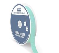 Italian Options Grosgrain Ribbon 10mm, Strong Plain Duck Egg Blue Ribbon for Bows, Wedding, Crafting, Sewing, Hair Accessories, Gift Wrap, 10 mm x 10 Metre Roll, Duck Egg
