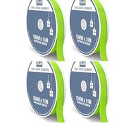 Italian Options Grosgrain Ribbon 10mm, Strong Plain Lime Green Ribbon for Bows, Wedding, Crafting, Sewing, Hair Accessories, Gift Wrap, 10 mm x 10 Metre Roll, Lime (Pack of 4)