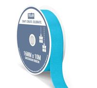 Italian Options Grosgrain Ribbon 16mm, Strong Plain Blue Ribbon for Bows, Wedding, Crafting, Sewing, Hair Accessories, Gift Wrap, 16 mm x 10 Metre Roll, Turquoise