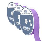 Italian Options Grosgrain Ribbon 16mm, Strong Plain Lilac Ribbon for Bows, Wedding, Crafting, Sewing, Hair Accessories, Gift Wrap, 16 mm x 10 Metre Roll, Lilac (Pack of 3)