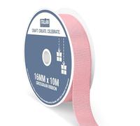 Italian Options Grosgrain Ribbon 16mm, Strong Plain Pink Gold Ribbon for Bows, Wedding, Crafting, Sewing, Hair Accessories, Gift Wrap, 16 mm x 10 Metre Roll, Rose Gold
