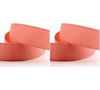 Italian Options Grosgrain Ribbon 25mm, Strong Plain Pink Gold Ribbon for Bows, Wedding, Crafting, Sewing, Hair Accessories, Gift Wrap, 25 mm x 10 Metre Roll, Rose Gold (Pack of 2)