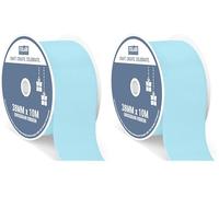 Italian Options Grosgrain Ribbon 38mm, Strong Plain Baby Blue Ribbon for Bows, Wedding, Crafting, Sewing, Hair Accessories, Gift Wrap, 38 mm x 10 Metre Roll, Pale Blue (Pack of 2)