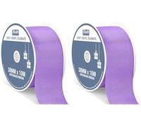Italian Options Grosgrain Ribbon 38mm, Strong Plain Lilac Ribbon for Bows, Wedding, Crafting, Sewing, Hair Accessories, Gift Wrap, 38 mm x 10 Metre Roll, Lilac (Pack of 2)