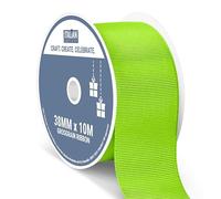 Italian Options Grosgrain Ribbon 38mm, Strong Plain Lime Green Ribbon for Bows, Wedding, Crafting, Sewing, Hair Accessories, Gift Wrap, 38 mm x 10 Metre Roll, Lime