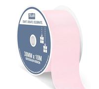 Italian Options Grosgrain Ribbon 38mm, Strong Plain Pale Baby Pink Ribbon for Bows, Wedding, Crafting, Sewing, Hair Accessories, Gift Wrap, 38 mm x 10 Metre Roll, Pale Pink