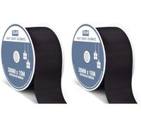 Italian Options Grosgrain Ribbon, 38mm x 10 Metre Roll, Black (Pack of 2)