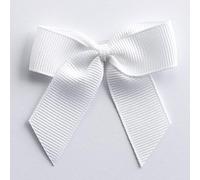 Italian Options Grosgrain Ribbon Bows Self Adhesive 12-Piece Pack, 5 cm Bow Width, White