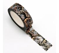 Italian Options Halloween Gothic Skull Heads Adhesive Washi Tape (15mm x 10 Metre)