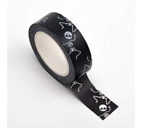 Italian Options Halloween Skeletons Adhesive Black Washi Tape (15mm x 10 Metre)