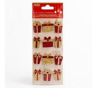 Italian Options Handmade Christmas Self Adhesive Glitter Presents 12 Pack - Card Embellishments