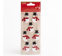 Italian Options Handmade Christmas Self Adhesive Glitter Snowmens 7 Pack Card Embellishments